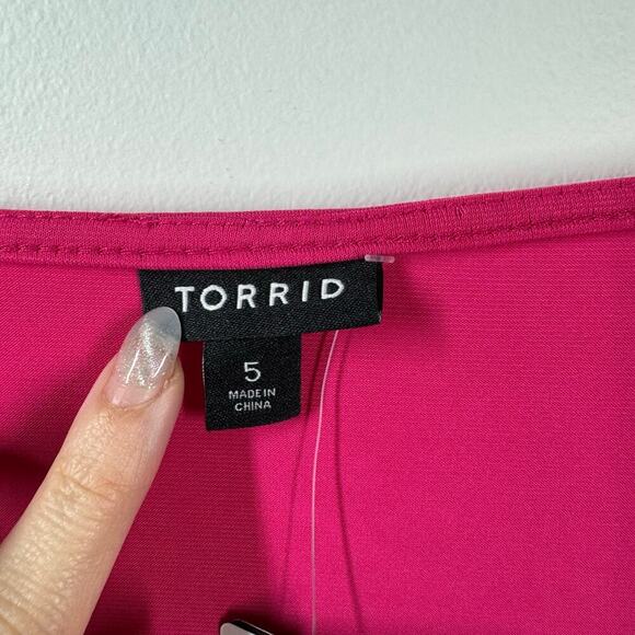 Torrid Body Suite Women 5X Plus Size NWT Pink Long Flow Sleeve 4116514 Career - Picture 5 of 9